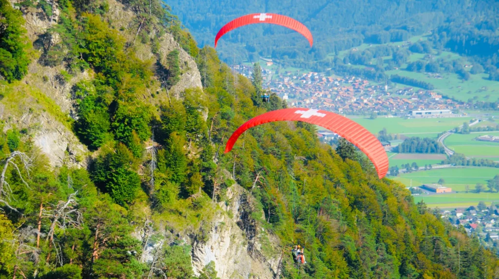 Swiss Paraglider above Interlaken